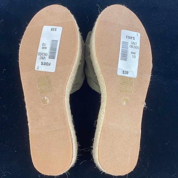 NWT Green Bow Straw Platforms Vintage Havana - Picture 6 of 6